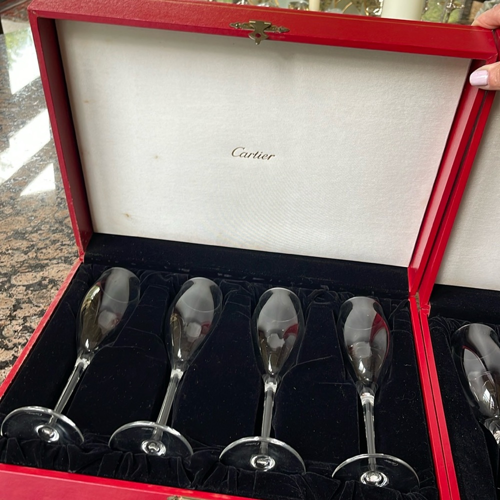 A set of 4 Cartier Champagne flutes
